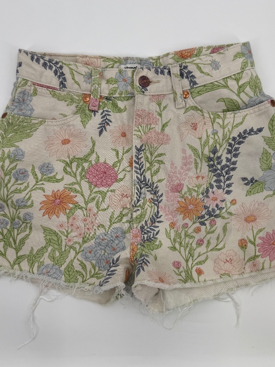 Wrangler Pants - Wrangler High Waisted Floral Denim Shorts Cutoff Cowgirl Boho Festival Women 28